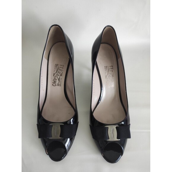 Salvatore Ferragamo Women Open Toe Shoes Black Size 10